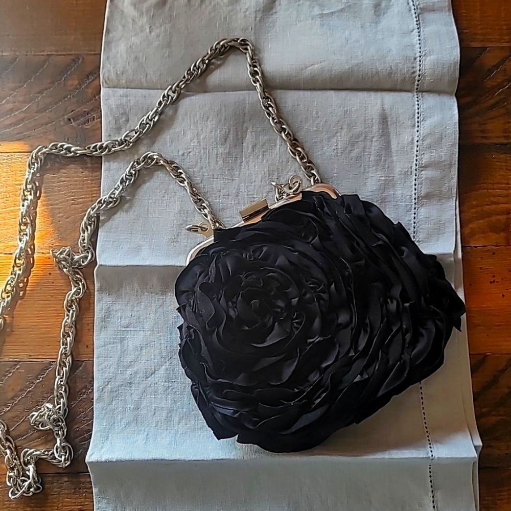 White house Black market satin clutch purse